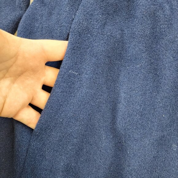 Vintage Central Park Trench Coat Lg Navy Blue Lined Longline Old Money Preppy - Picture 6 of 13